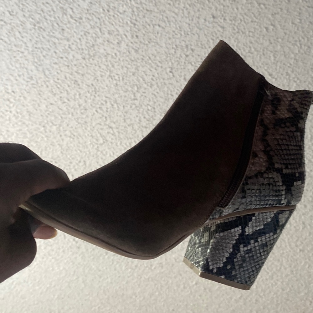 Brown with black and grey ostrich skin